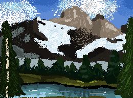 Bob Ross Mountain And Lake Painting