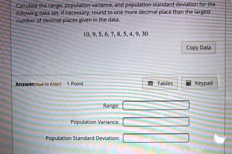 Solved Calculate The Range Population Variance And Population