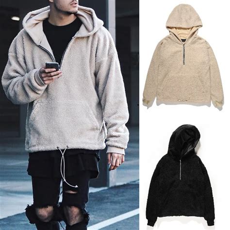 Streetwear Long Sleeve Men Hoodies Warm Winter Solid Hoodie Men Hooded