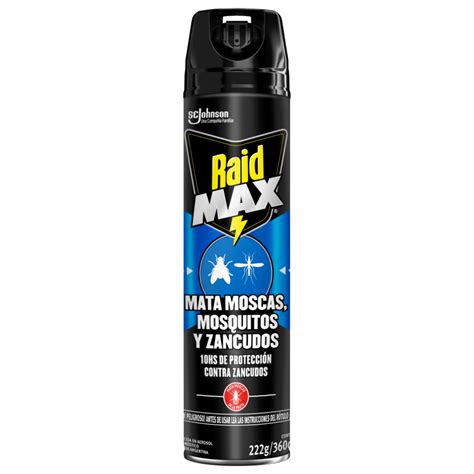 Insecticida Raid Aerosol Doble Acci N Moscas Mosquitos Y Zancudos Cc