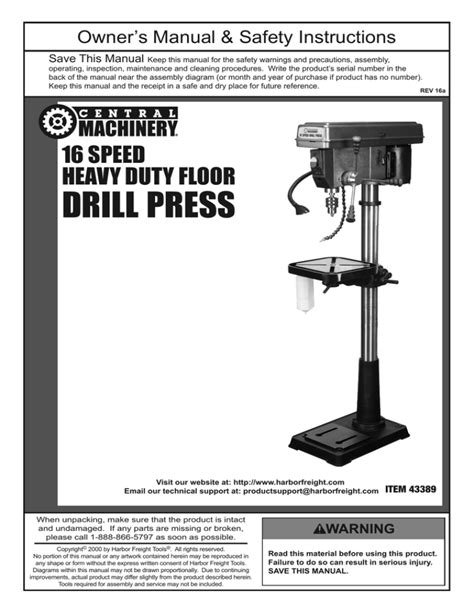 drill press - Harbor Freight Tools