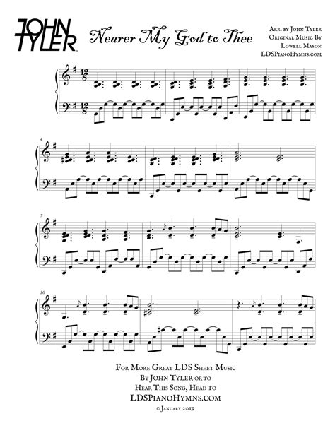 Nearer My God To Thee FREE LDS PIANO SOLOS By John Tyler