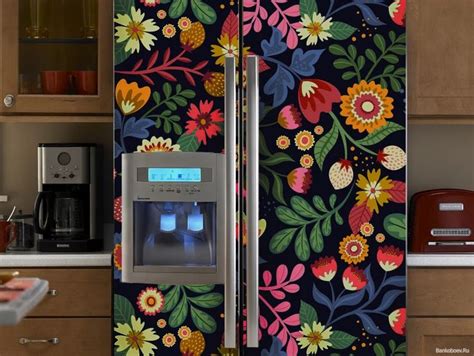 Colorful Floral Refrigerator Wrap Vinyl Decal | Etsy Ukraine