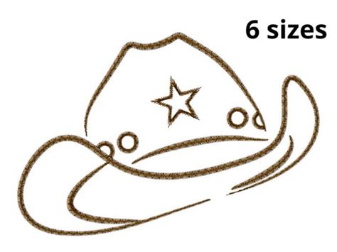 Cowboy Hat Embroidery Design, 6 sizes, Cowboy Embroidery, Cowboy Hat ...