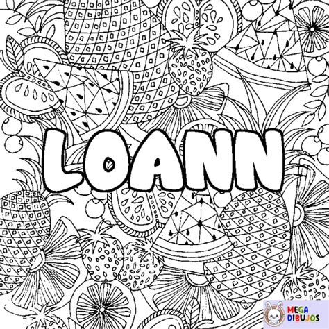 Coloraci N Del Nombre Loann Decorado Mandala De Frutas Maxi Dibujos