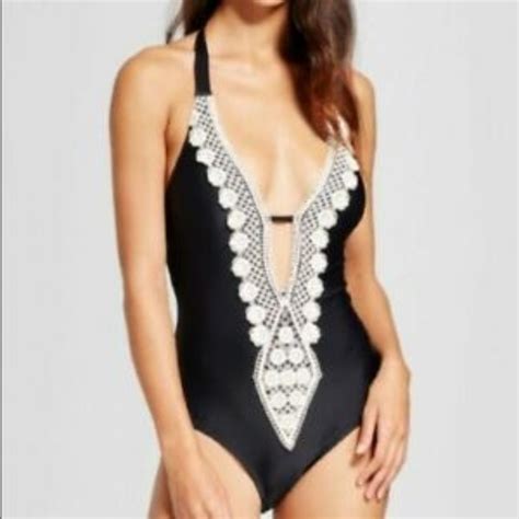 Kona Sol Crochet One Piece Swim Suit Gem