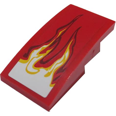 LEGO Slope 2 X 4 Curved With Two Flames Right Sticker 93606 Brick