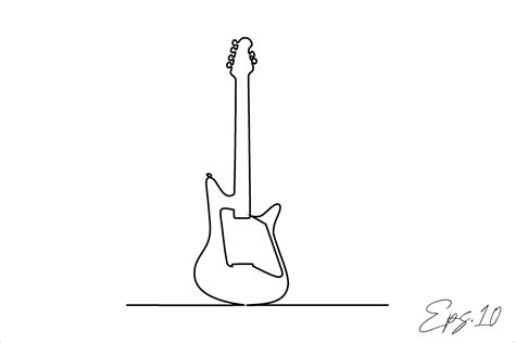 electric guitar continuous line art drawing 29178415 Vector Art at Vecteezy