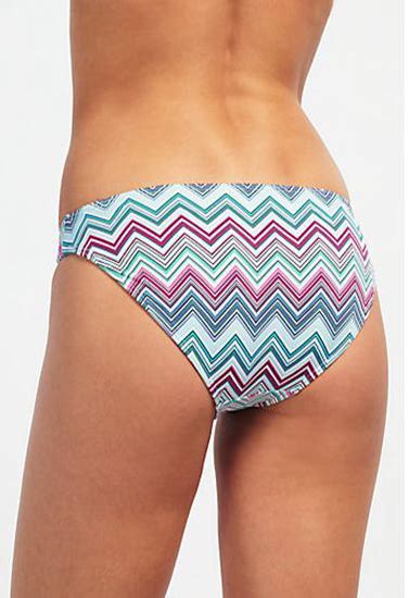 Blue Motion Zig Zag Print Tie Side Bikini Bottom Snazzy