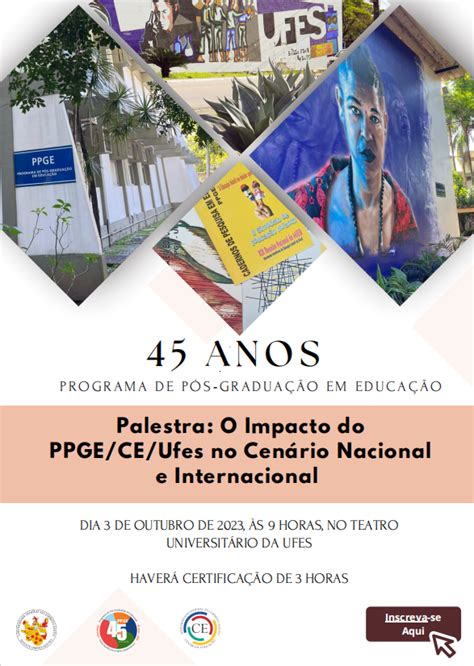 Ppge Celebra Anos Evento No Teatro Universit Rio Dia De