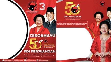 Kumpulan Link Twibbon HUT Ke 50 PDI Perjuangan Akan Dirayakan 10