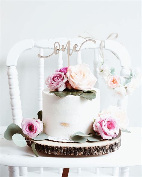 Semi Naked Cake Floral 1st Birthday Boho 1st Birthday First Birthday