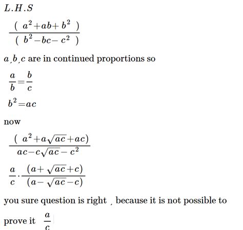 A2 Ab B2 B2 Bc C2 A C If A B C Are Continued Proportion Maths 9862009