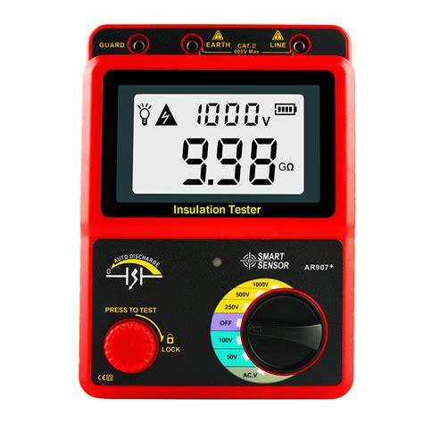 Megóhmetro digital, medidor de aislamiento hasta 1000V/1KV, SMART