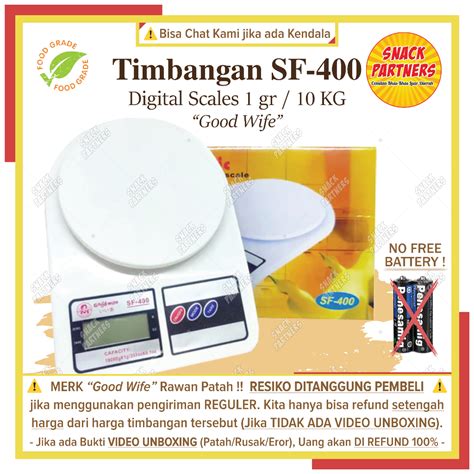 Jual TIMBANGAN Dapur Digital Kue SF400 ELEKTRIK 10 KG SF 400 MINI