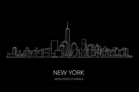 nyc skyline  drawing stock  pictures royalty