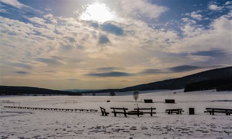 Tapety Slunečnímu Záření Krajina Západ Slunce Moře Kopec Jezero