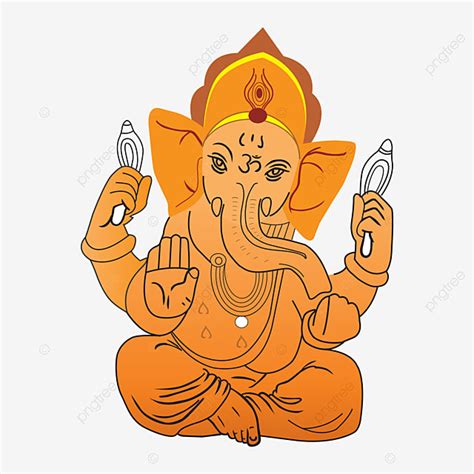 Stock Design Vector PNG Images, Ganesha Drawing Sketch Color Stock ...