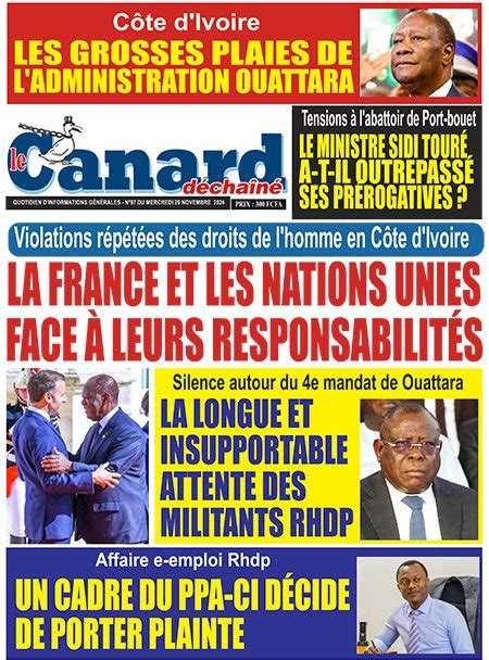 Titrologie de Le Canard Déchaîné N87 du mercredi 20 novembre 2024