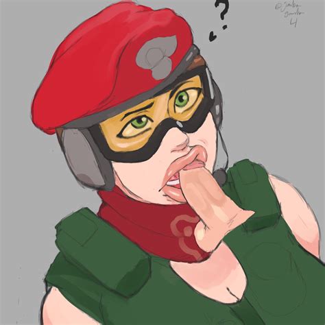 Rule 34 1boy 1girls Alibi Rainbow Six Beret Blowjob Confused Confused Blowjob Confusion Eye