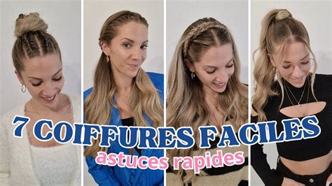 7 ASTUCE COIFFURE FACILE RAPIDE à faire seule idée coiffure