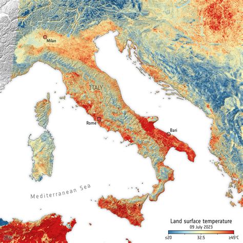 ESA - Land-surface temperature in Italy