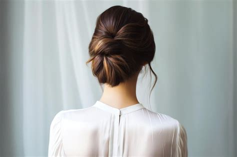 Premium Photo Beautiful Sleek Low Bun Hair Style For Bride Wedding