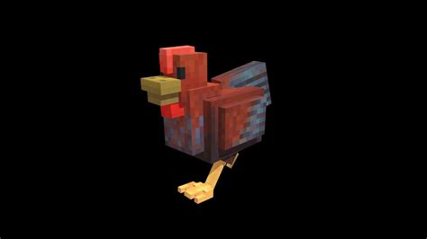 Minecraft Chicken Download Free 3d Model By Utru A83d733 Sketchfab