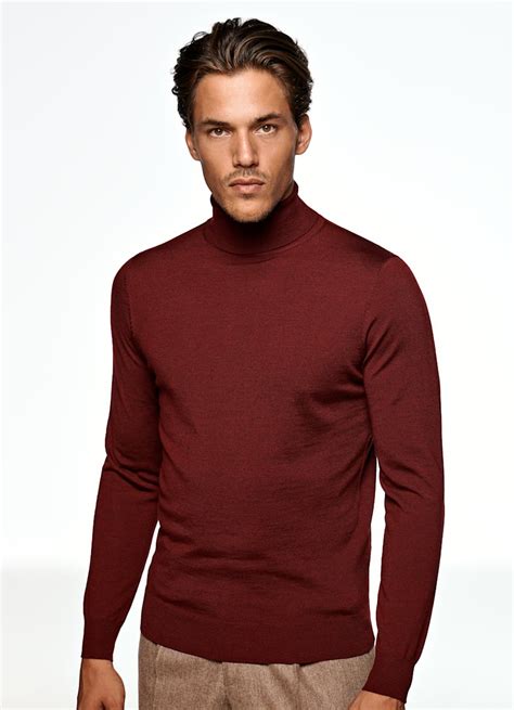 Dark Red Turtleneck Pure Merino Wool Suitsupply Online Store