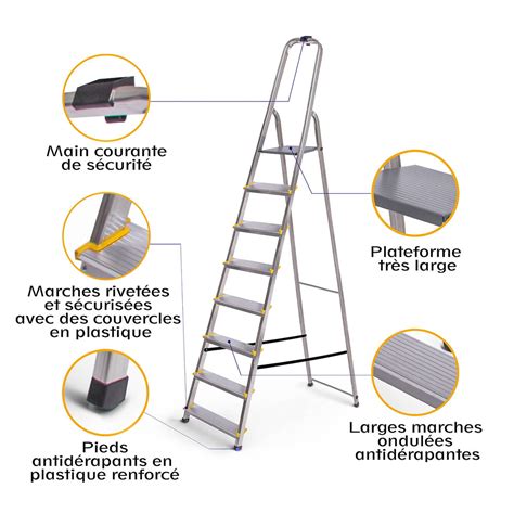 Escabeau Marches Dura Pliable Marchepied L Ger En Aluminium Hauteur