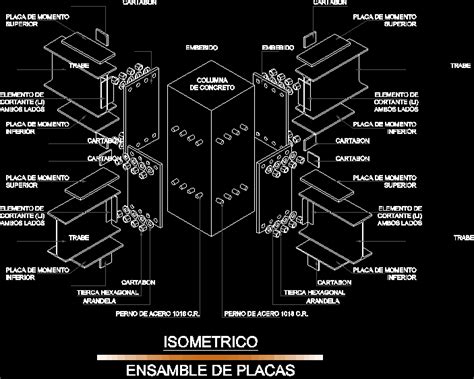 Detalle Conexiones Vigas Ipr En Autocad Librería Cad