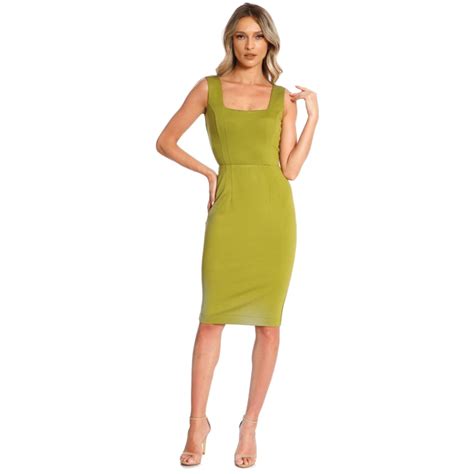 Kensington Sleeveless Jersey Midi Dress In Lime Roserry Wolf And Badger