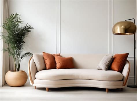 Premium Photo | Loveseat sofa in a living room