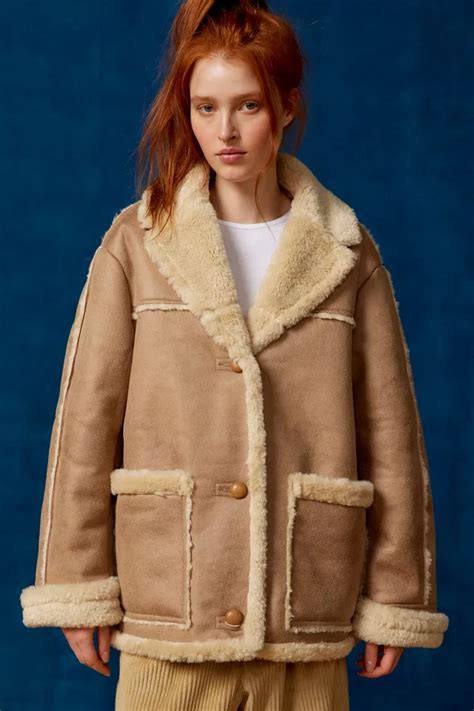 Bdg Spencer Faux Shearling Coat Urban Outfitters