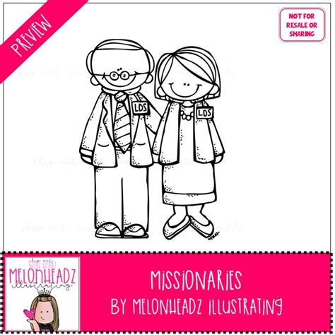 Missionaries Clip Art Lds Line Art Melonheadz Illustrating