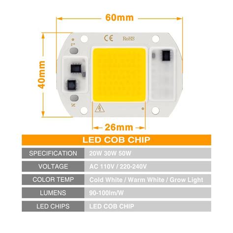 AC220V 5 Stks Partij LED Kraal 50W 30W 20W Koud Wi Grandado