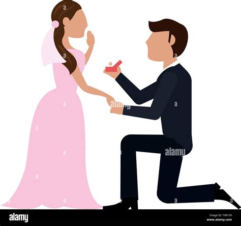 Wedding Couple Proposal Cartoon Stock Vector Image And Art Alamy