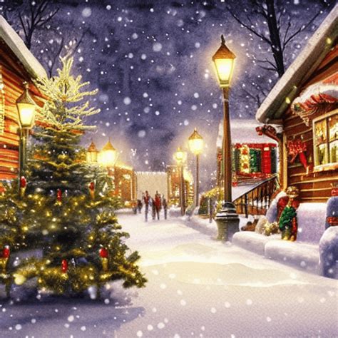 Beautiful Christmas Village Scenery · Creative Fabrica