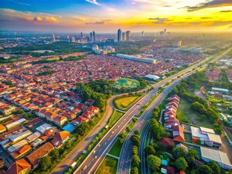 comprehensive aerial perspective  tangerang city indonesia