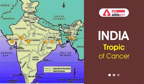 India Map With States Tropic Of Cancer