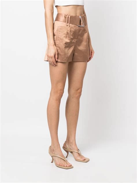 Iro Satin Finish Tailored Shorts In Nude Modesens