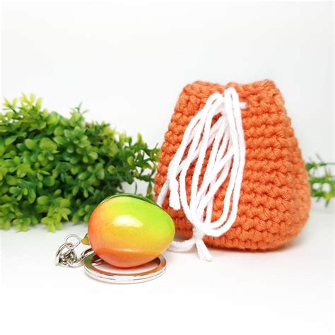 Mango Keychain From Polymer Clay Fruit Keychain Mango Bag Etsy