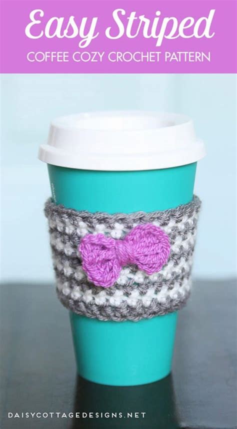 Crochet Coffee Cozy Pattern Daisy Cottage Designs