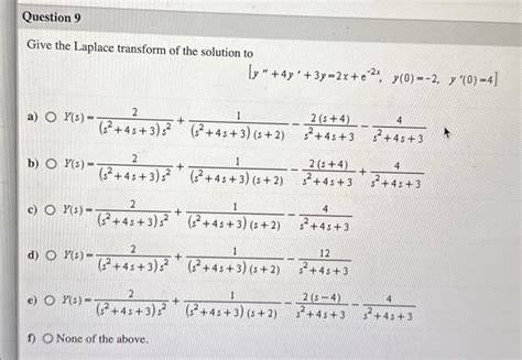 Solved Give The Laplace Transform Of The Solution To Chegg