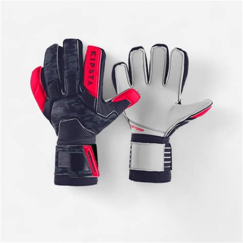 Adult Football Goalkeeper Gloves F500 Navy Bluepink Kipsta Decathlon