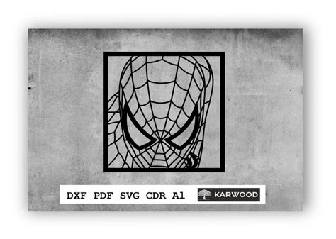 Spider Man Svg Dxf Cdr Al Pdf Files Wall Sticker Engraving Etsy