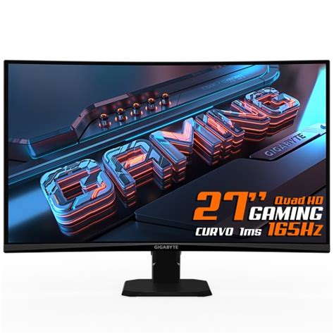 Monitor Gamer Gigabyte GS27QC 27 Pol Quad HD Curvo 165Hz 1Ms