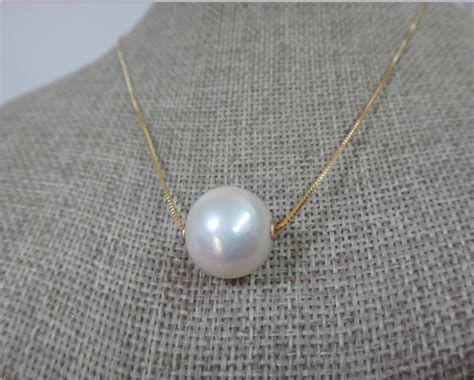 Elegent 13mm Natural South Sea Genuine White Round Pearl Necklace