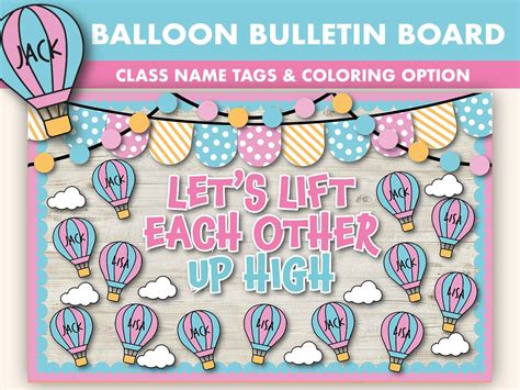 Hot Air Balloon Bulletin Board Kit Summer Bulletin Boards Etsy