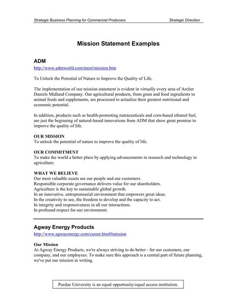 Free Printable Mission Statement Templates Word Pdf Generator